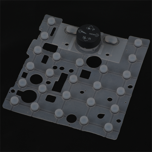 Matrix silicone rubber keypads with conductive carbon pills