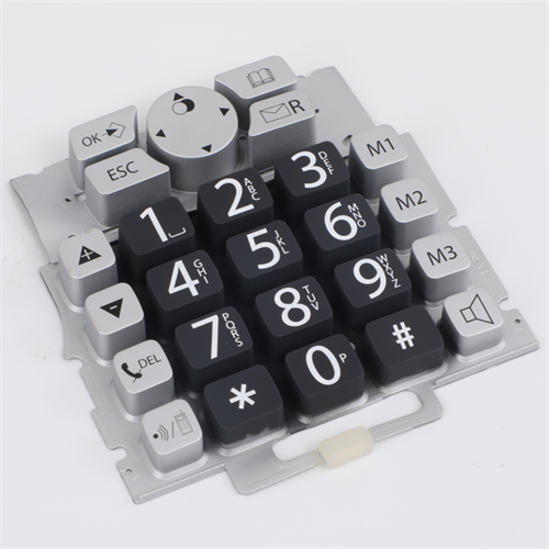 Custom silicone rubber keypads with contact carobn pills for telephone
