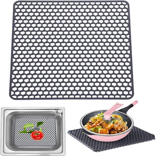 Sink mat dish drying mat multipurpose silicone kitchen draining trivet pads