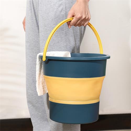 Collapsible folding bucket with handles,portable,space saving bucket for camping