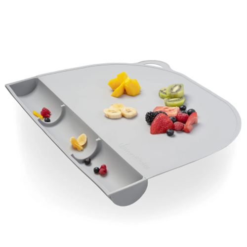 Silicone placemats for toddlers-suction baby placemat for restaurants&home with food catching pockets