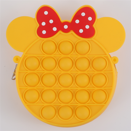 Silicone handbag pop on it purse yellow mickey shape