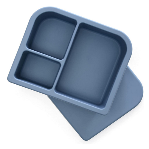 Unbreakable silicone divided bento lunch box for Kids