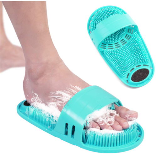 Silicone shower foot scrubber massage shoes