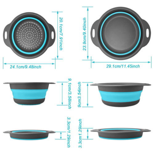 collapsible silicone strainer dish basin