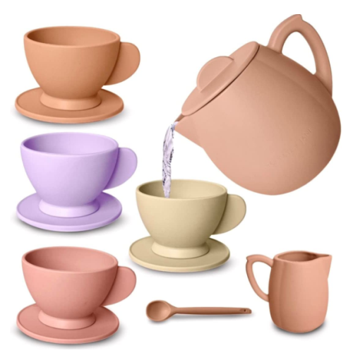 Silicone tea cup set for toddlers