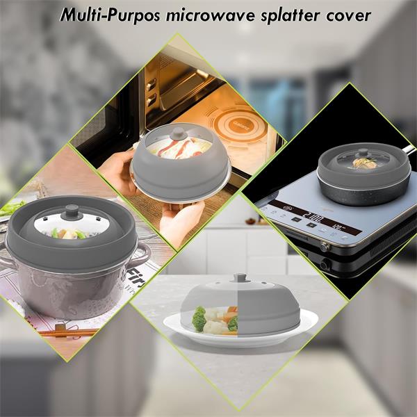 Silicone microwave splatter proof cover foldable(图3)