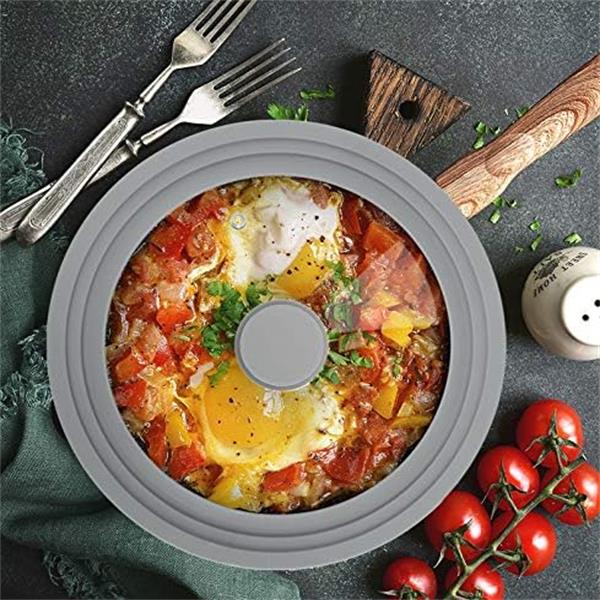 Universal glass lid with silicone rim for pan(图1)