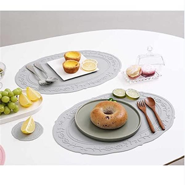 Silicone oval embossed dinner table mats (图1)