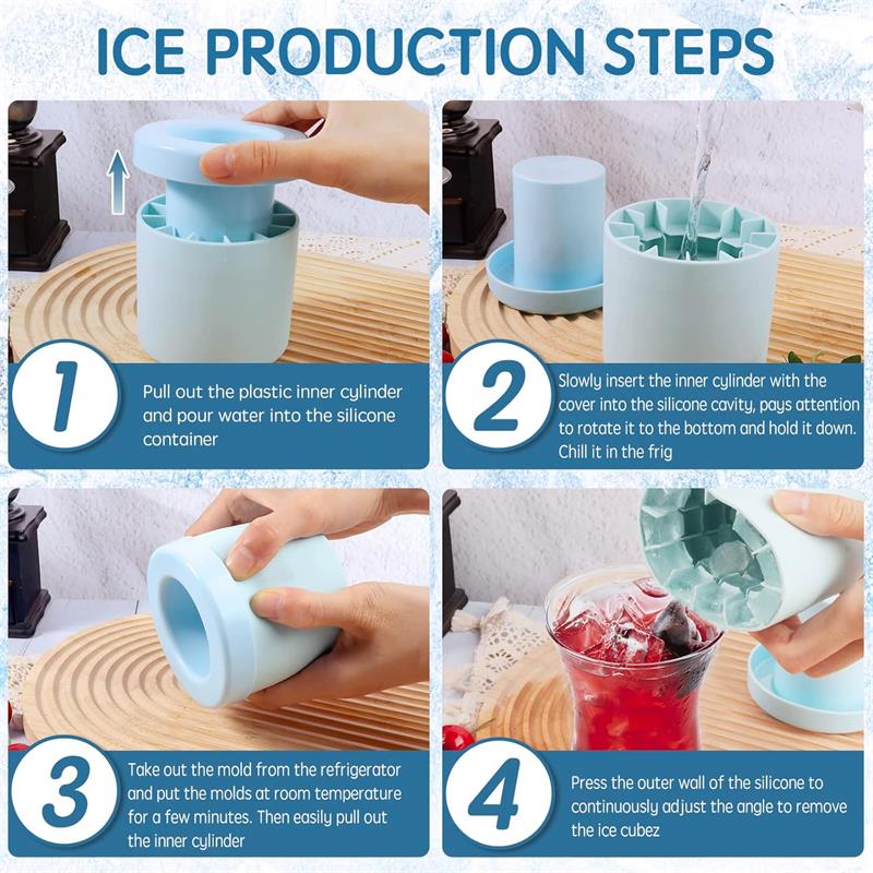 Silicone ice cube maker cylinder cup molds(图1)