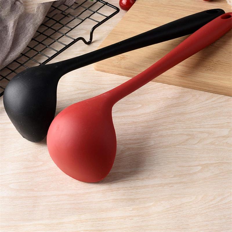 Silicone long handle soup spoon set(图1)