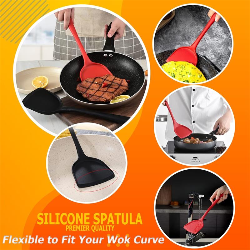 Silicone spatula cooking utensils set for non-stick pans(图1)