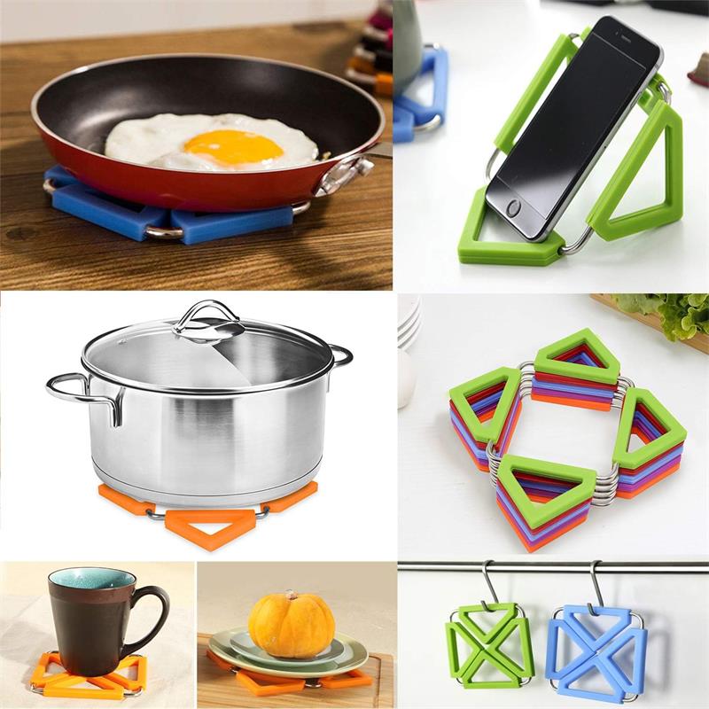 Silicone trivet expandable mat hot pot holder (图1)