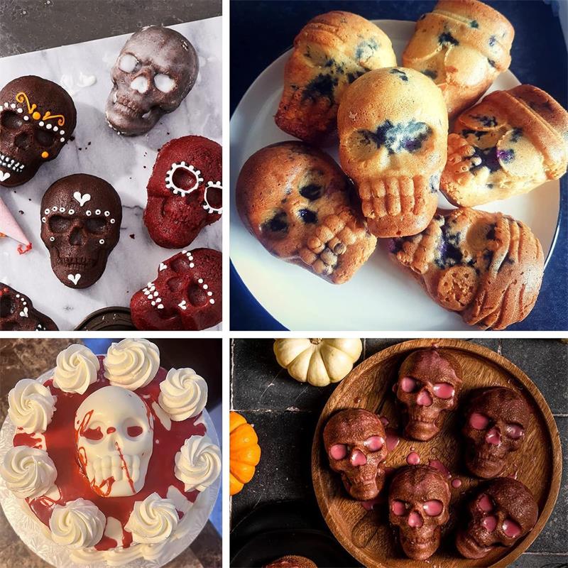 Silicone skull molds baking for cakes,soap,chocolate(图2)