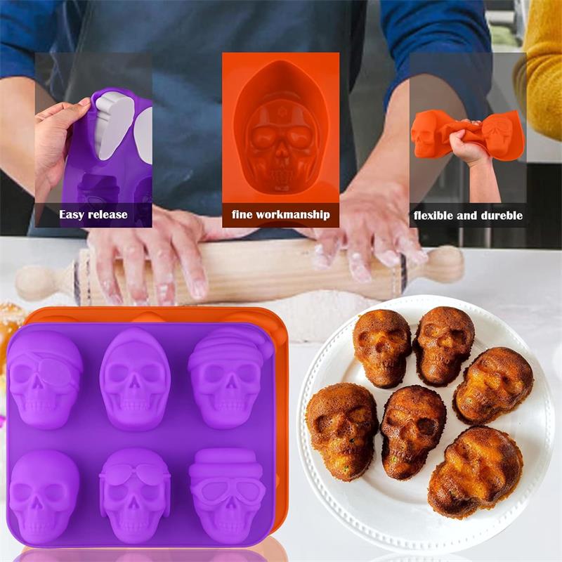 Silicone skull molds baking for cakes,soap,chocolate(图1)