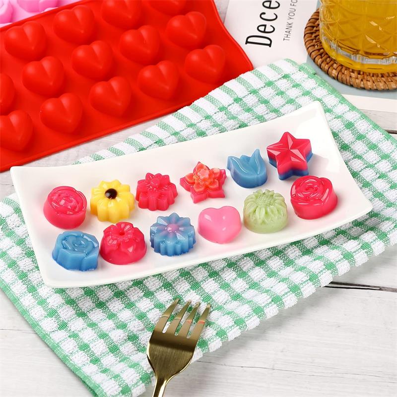 Flower shape chocolate candy silicone molds set(图2)